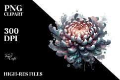 Glossy Chrysanthemum with Marble Splash | Sublimation | Product Image 1