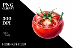 Watercolor Tomato Juice Art Product Image 3