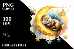 Vibrant Baby Otter Stars | Clipart Product Image 1