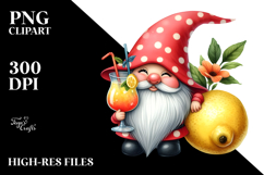 Cute Gnome with Lemon Cocktail PNG Product Image 2