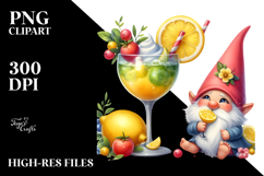 Joyful Gnome with Cocktail PNG Product Image 2