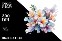 Shiny Freesia Watercolor PNG Product Image 1