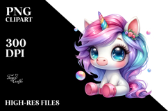 Cute Unicorn with Cool Haircut, PNG Product Image 2