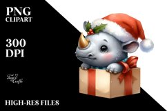Expressive Baby Rhino with Cool Haircut, High-Quality PNG Product Image 1