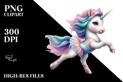 Baby Unicorn in Modern Dancer&#039;s Outfit PNG Product Image 3