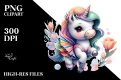 Baby Unicorn in Modern Dancer&#039;s Outfit PNG Product Image 1