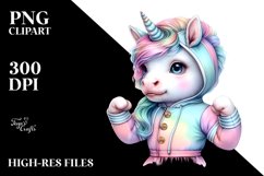 Baby Unicorn in Modern Dancer&#039;s Outfit PNG Product Image 1