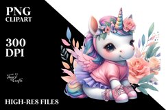 Baby Unicorn in Modern Dancer&#039;s Outfit PNG Product Image 3