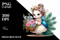 Whimsical Baby Peacock Gardenia | Clipart Product Image 3