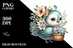Detailed Baby Peacock Gardenia | Clipart Product Image 1