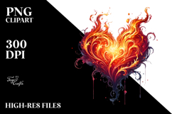 Fire Heart Digital Painting PNG Product Image 2