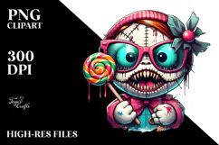 Funny Haunted Doll with Sunglasses PNG Product Image 2