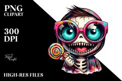 Funny Haunted Doll Wearing Sunglasses PNG Product Image 2