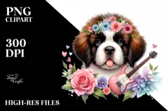 Saint Bernard Rock Star Caricature Clipart Product Image 1