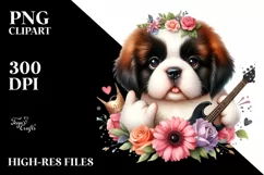 Saint Bernard Rock Star Caricature Clipart Product Image 3