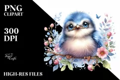 Cute Baby Bird with Big Eyes PNG Product Image 1