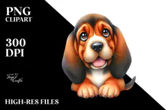 Cute Bloodhound with Big Eyes PNG Product Image 2