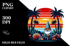 Retro Tropical Gnome Sunset, 20 oz Tumbler Product Image 2