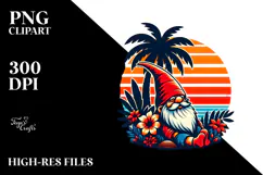 Retro Tropical Gnome Sunset, 20 oz Tumbler Product Image 2