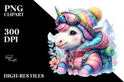 Baby Unicorn in Mountaineer&#039;s Gear PNG Product Image 3