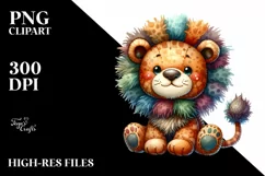 Vibrant Colorful Baby Lion Clipart Product Image 1