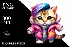 Revolted Cat Dancing in Winter PNG Product Image 1