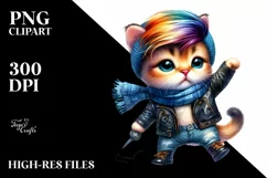 Revolted Cat Dancing in Winter PNG Product Image 3
