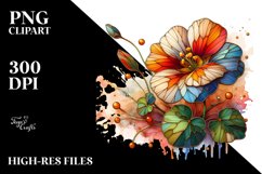 Abstract Wooden Small Stained Nasturtium Clipart Product Image 1