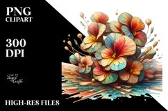 Abstract Wooden Small Stained Nasturtium Clipart Product Image 1