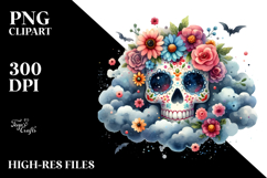 Skull with Splashes PNG Product Image 2