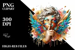 Cupid Angel Of Love Secret Watercolor Florals Clipart Product Image 8