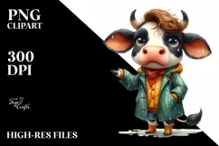 Funny Cow Bandana Raincoat | Sublimation | Clipart Product Image 1