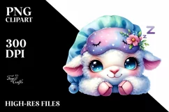 Colorful Baby Lamb with Sleeping Mask Clipart Product Image 3