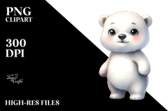 Cute Baby Polar Bear Watercolor Illustration | Sublimation | Product Image 2