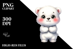 Cute Baby Polar Bear Watercolor Illustration | Sublimation | Product Image 2