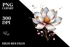 Shiny Magnolia with Golden Insertions, High-Quality PNG Product Image 2