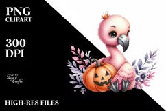 Cute Baby Flamingo Sitting PNG Product Image 1