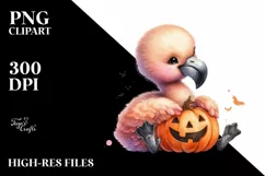 Cute Baby Flamingo Sitting PNG Product Image 1