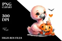 Cute Baby Flamingo Sitting PNG Product Image 1
