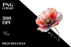 Poppy Watercolor Splash PNG Product Image 2
