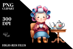 Old Lady Tea Cup Chair | Sublimation, Clipart Product Image 2