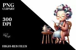 Character Tea Cup Hair Curlers Watercolor Product Image 1