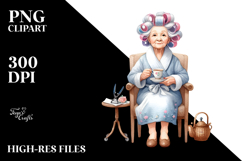 Character Tea Cup Hair Curlers Watercolor Product Image 2