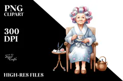Character Tea Cup Hair Curlers Watercolor Product Image 2
