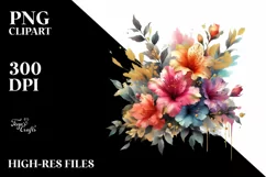 Colorful Bouquet with Azalea Splash | Sublimation | Clipart Product Image 3