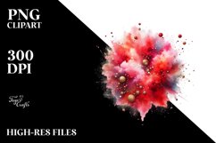 Colorful Redish Watercolor Particles | Sublimation Clipart Product Image 1