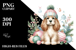 Pastel Cocker Spaniel with Christmas Decorations, Product Image 2