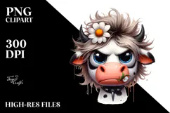 Funny Cow with Cool Hair, High-Res PNG Product Image 2
