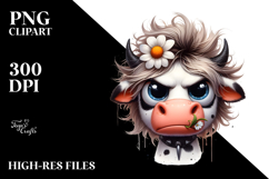 Funny Cow with Cool Hair, High-Res PNG Product Image 2