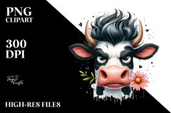 Funny Cow with Cool Hair, High-Res PNG Product Image 2